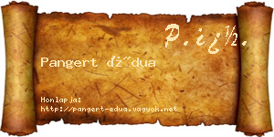 Pangert Édua névjegykártya
